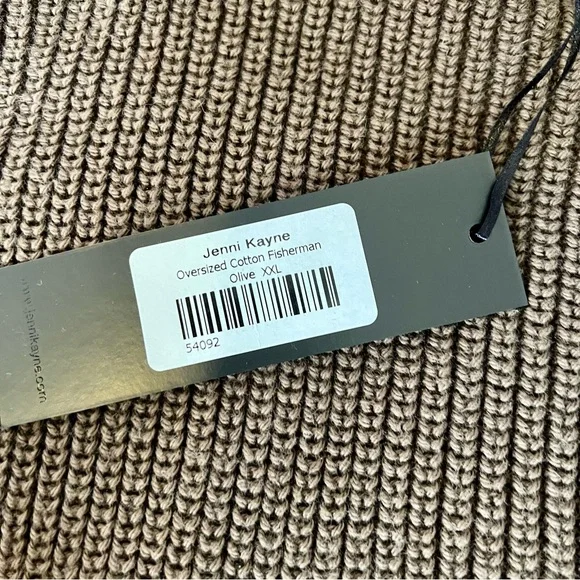 NWT *sold out* Jenni Kayne Oversized Cotton Fisherman sweater Olive moss XXL - Picture 9 of 16